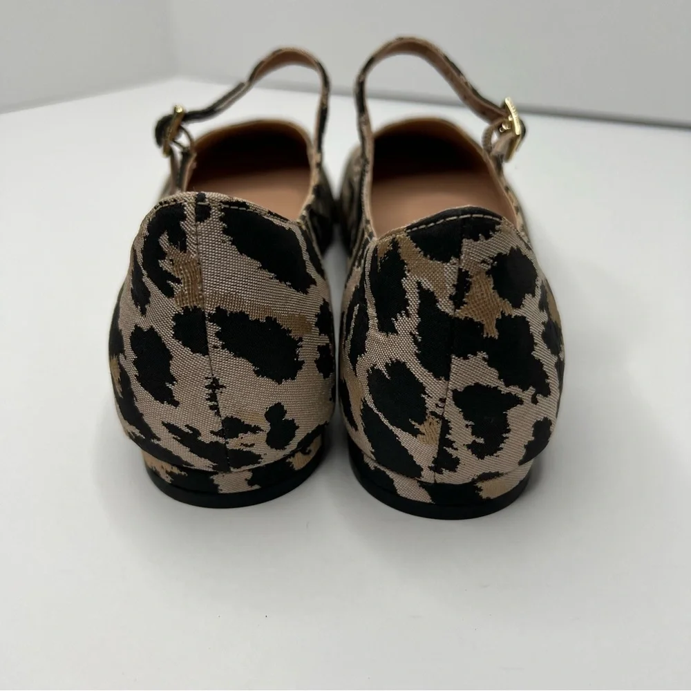 Cole Haan Bridge Mary Jane Ballet Flat Animal Print Tan Black Size 9.5